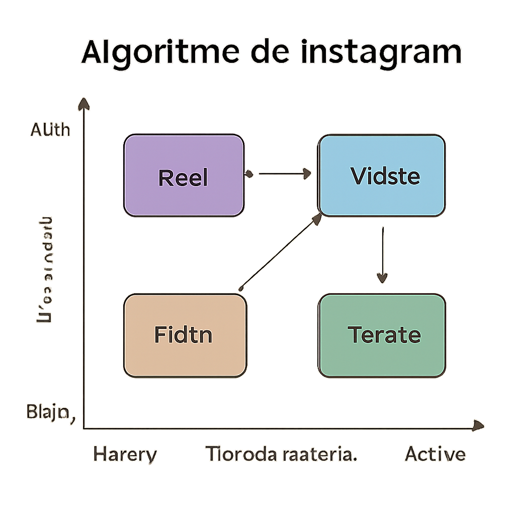 Esquema sobre el funcionamiento del algoritmo de Instagram y su relación con los formatos de publicación