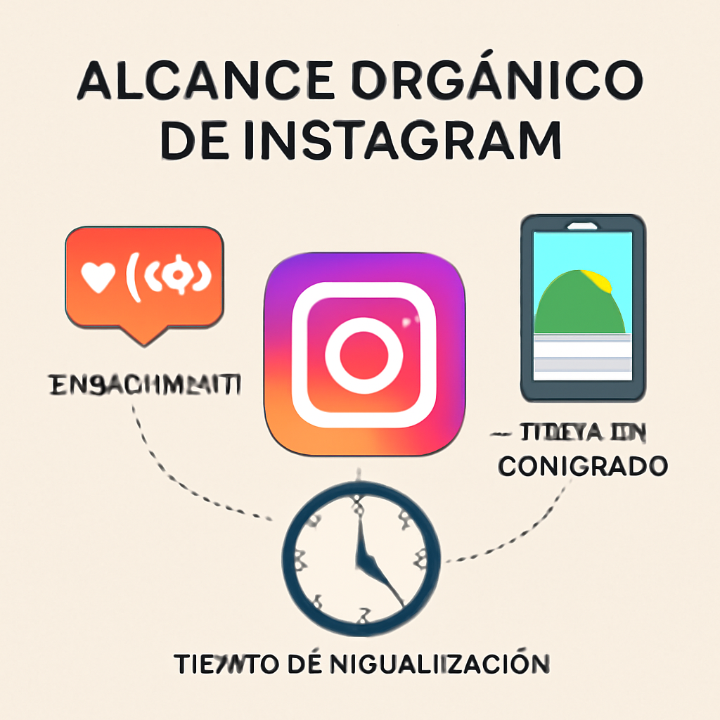 Representación visual de los factores que afectan el alcance orgánico de Instagram