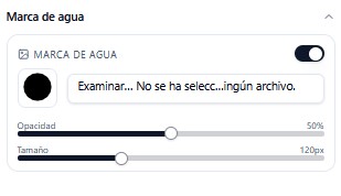 Configuración de marca de agua en ViralPostMaker