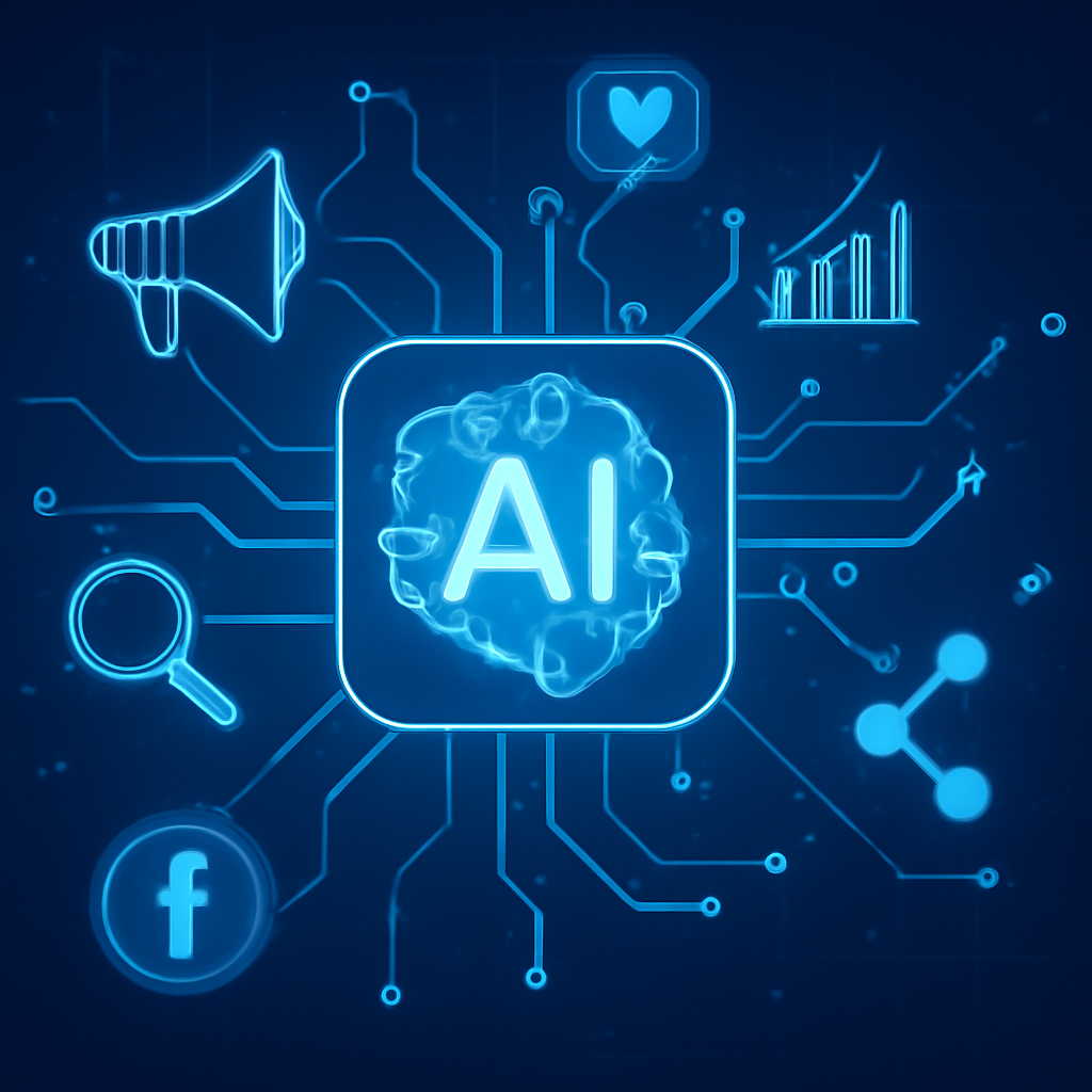 Representación conceptual del potencial avanzado de la inteligencia artificial para viralizar contenido en Instagram