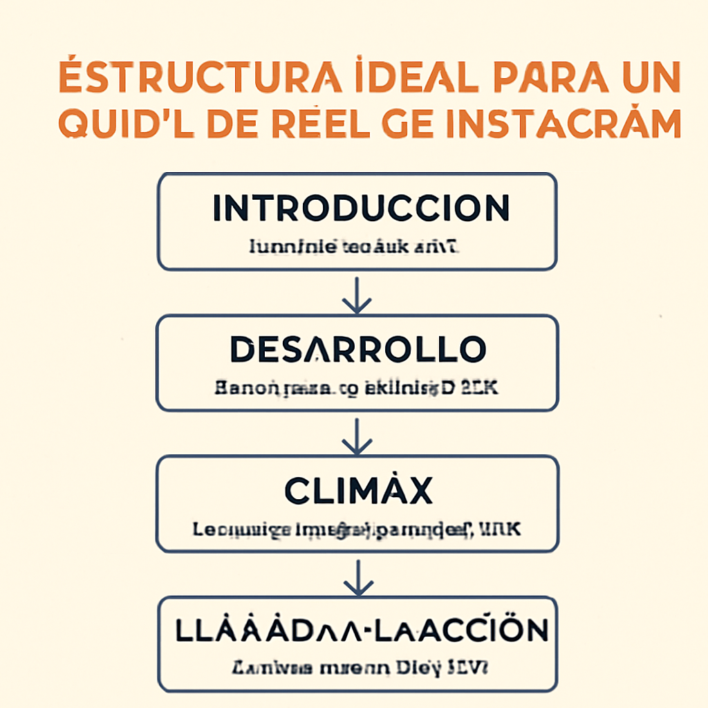 Esquema de la estructura ideal de un guion para Reels de Instagram