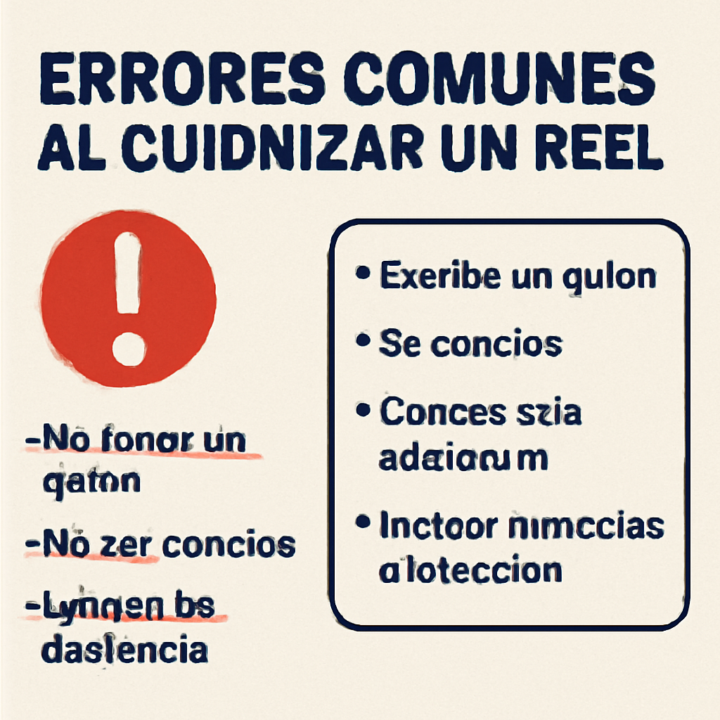 Lista de errores comunes en guionización de Reels y consejos para evitarlos