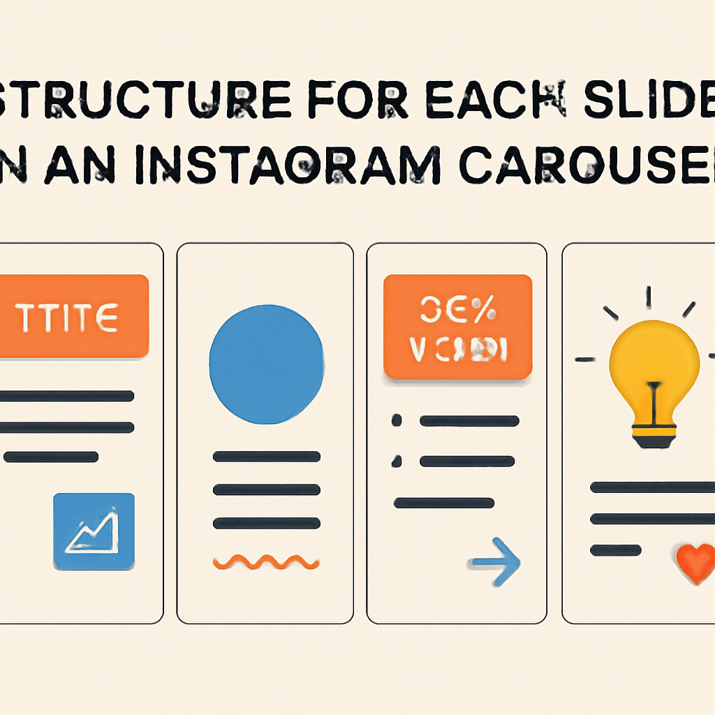 Esquema de estructura recomendada para slides en carrusel de Instagram