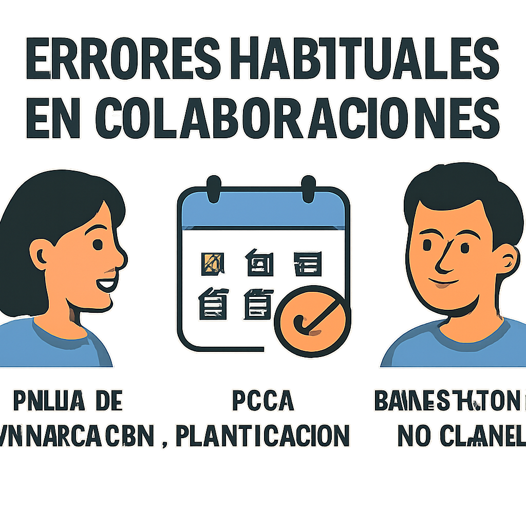Representación visual de errores comunes en colaboraciones entre creadores de Instagram