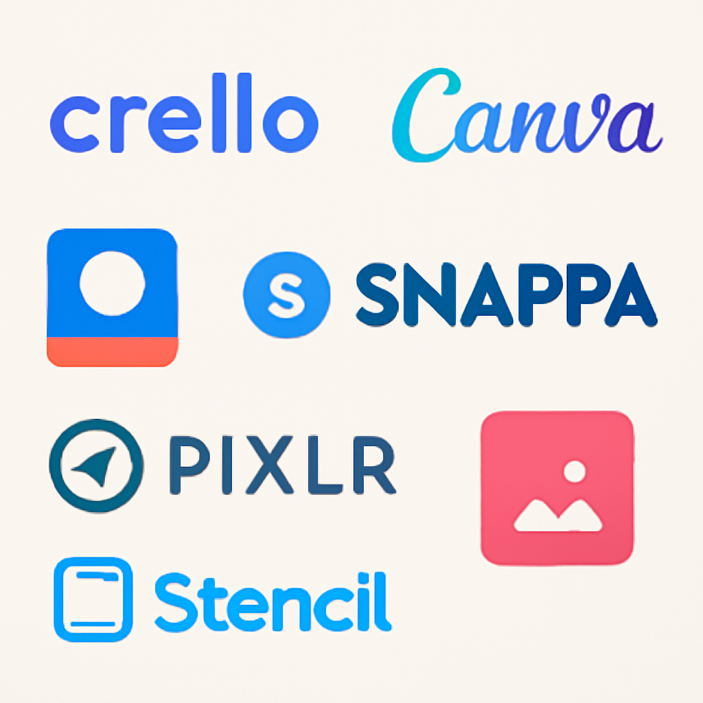 Logos y presentación visual de las cinco mejores alternativas gratuitas a Canva para Instagram